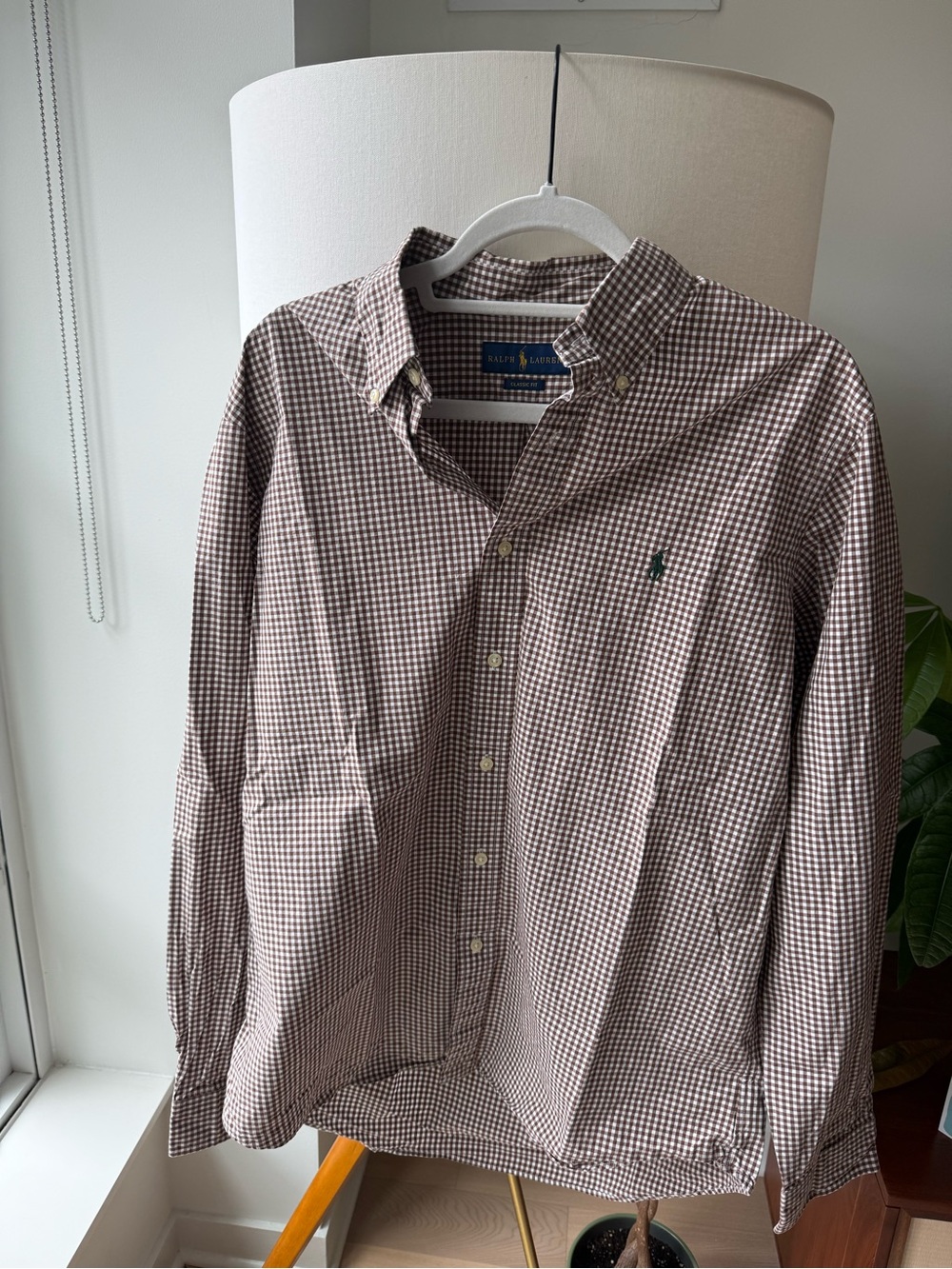 Ralph Lauren Brown & White Gingham Button-Down Shirt - Men's